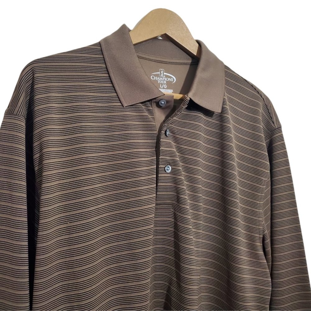 Men's NWT PGA Championship Tour Long Sleeve Golf Polo Large